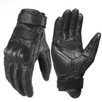 Guantes de Moto de Cuero con Dedos Completos y Pantalla Táctil