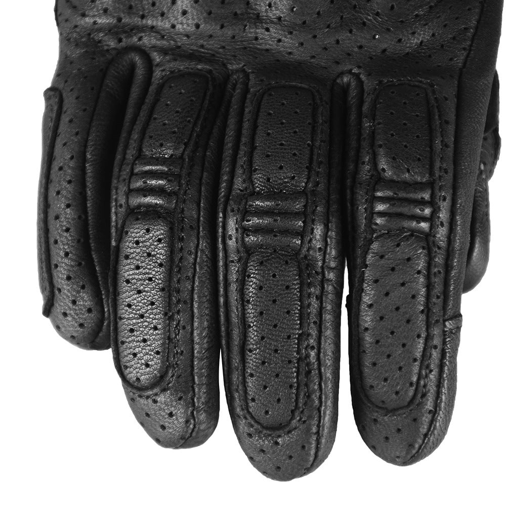Guantes de Moto de Cuero con Dedos Completos y Pantalla Táctil